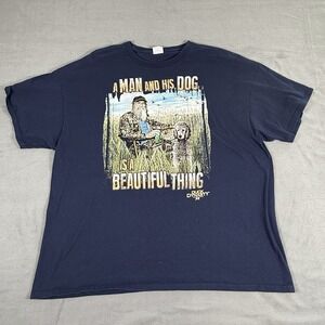 Duck Dynasty T-Shirt "Man‎ And His Dog" Navy Phil Robertson RIP